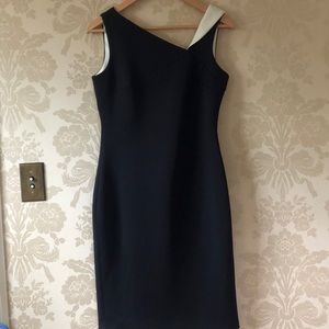 CALVIN KLEIN DRESS BLACK WHITE GOLD ZIPPER SIZE 6